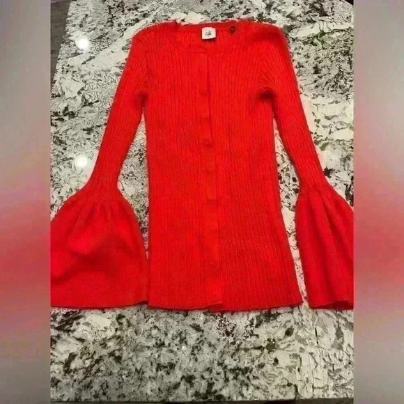 Size small cabi cardi sweater with fluted sleeves - Picture 1 of 6
